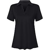 Vidusou Women's Short Sleeve Golf Polo Shirts Tennis Shirts Sport T-Shirts Workout Tops