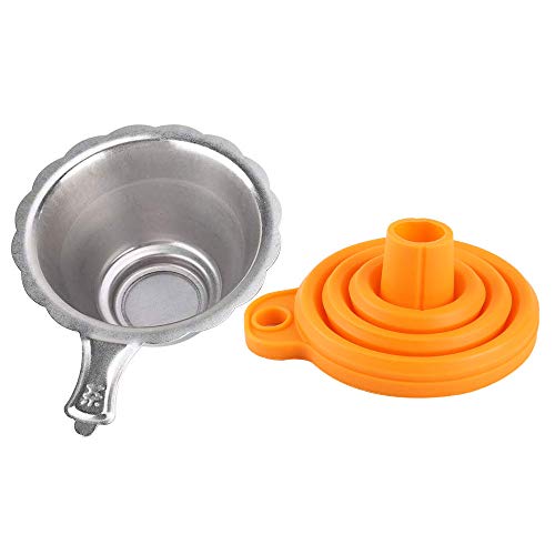 FYSETC 3D Printer Stainless Steel and Silicone Collapsible Funnel Resin Filter Cup for SLA DLP LCD 3D Printer Formlabs Elegoo Mars Anycubic Photon Sparkmaker Pack of 1 for Each