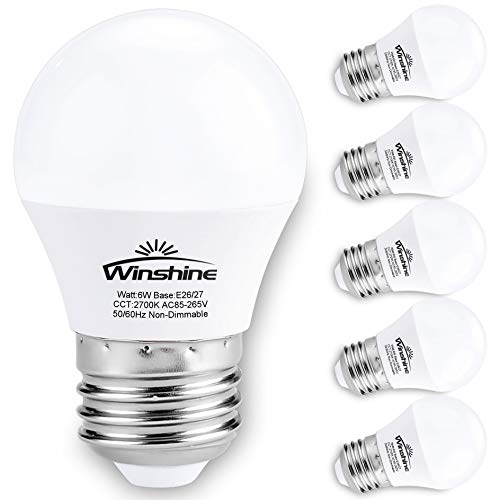 Winshine E26 LED Light Bulb, 6W(60watt Equivalent) G45 Ceiling Fan