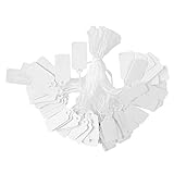 Pandahall 500pcs White Jewelry Price Tags Clothing Display Tag Gift Message Card Writable Rectangle Paper Price Marking Label Design Blank with Hanging String 23x13mm/0.9x0.5 Inch