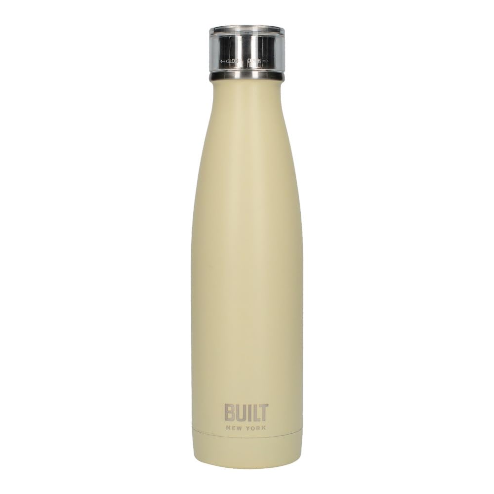 Built Perfect Seal Double-Walled Insulated Stainless Steel Water Bottle, 480 ml, Vanilla