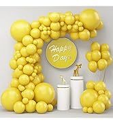 Yellow Balloons 100Pcs, 18 12 5 Inch Yellow Balloons Different Sizes Mustard Latex Balloon, Matte...