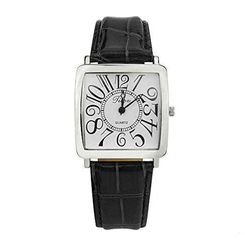 2019 Summer Deals!Fashion Luxury Leisure Set Auger Leather Stainless Steel Quartz Watch(Black)