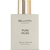 BELLAVITA Luxury Pure Musk Unisex Perfume | Notes of Lily of the Valley, Sandalwood and Tonka | Long Lasting Eau De Parfum for Men and Women | Premium, Woody, Animalistic Fragrance