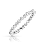 Sterling Silver Simulated Diamond Stackable Eternity Ring (Size 4-11)