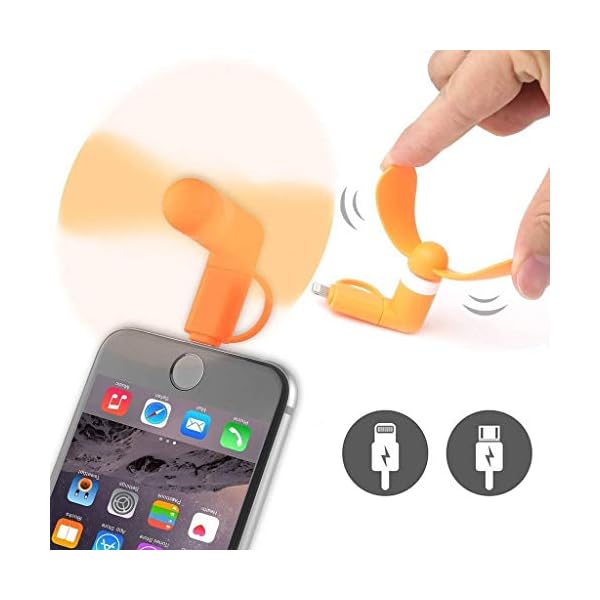 Mini Phone Fan,3-in-1 Portable Cell Phone Fan for Samsung Android Outdoor Cooling Fan Cooler Rotating Fan 3 Pack (Black…