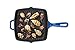 Bruntmor Pre-Seasoned 10 Inch Blue Square Cast Iron Pan | Indoor Grill | Cast iron Skillet Flat Top Grill with Easy Grease Draining for Grilling Bacon, Steak, and Meats, Stove, Fire and Microwave Safe