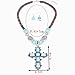 Winson Fashion Jewelry Set Women Blue Turquoise Cross Pendant Necklace Earring Set