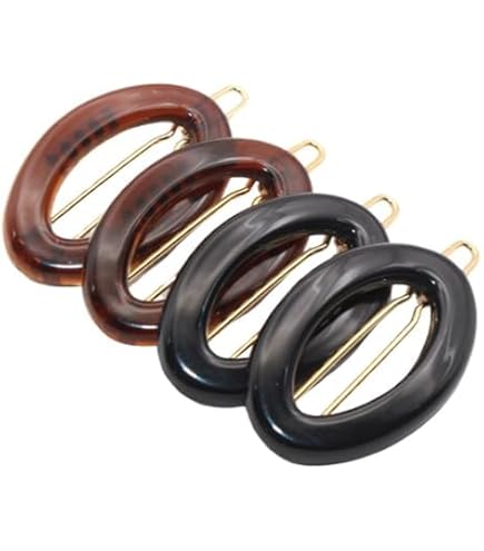 French Tortoise Shell Black Ponytail Hair Clips Set of 2 for Women Girls Tortoise Shell Hair Clips main image 4