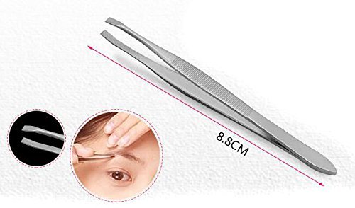 Set of 8 Professional Remove Blackheads Whiteheads Bend Straight Acne Tweezers Needle Eyebrow Clip Earpick Pimple Comedone Blemish Extractor Cleaner Tool Eyebrows Nose Hair Beauty Scissors