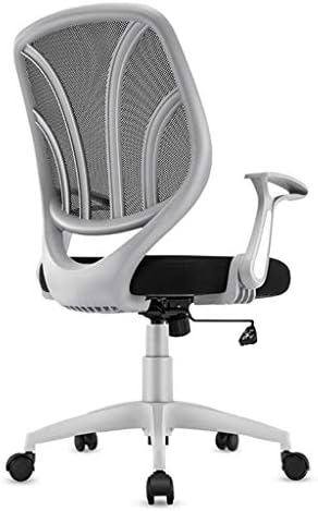 オフィスチェア 折りたたみ式アームレストヘッドサポート付き人間工学的回転メッシュチェアハイバックデスクチェア 高さ調節可能 色 白