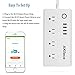 Akface 2.4 Ghz Wi-Fi Smart Power Strip Socket, Compatible with Alexa, Wireless Remote Switch, 4-Outlet Surge Protector 1700 Joules with 4 USB, 5-foot Extendable Cord, 1250W