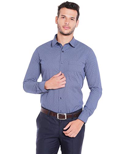 Knighthood by Fbb Printed Formal Shirt Navy