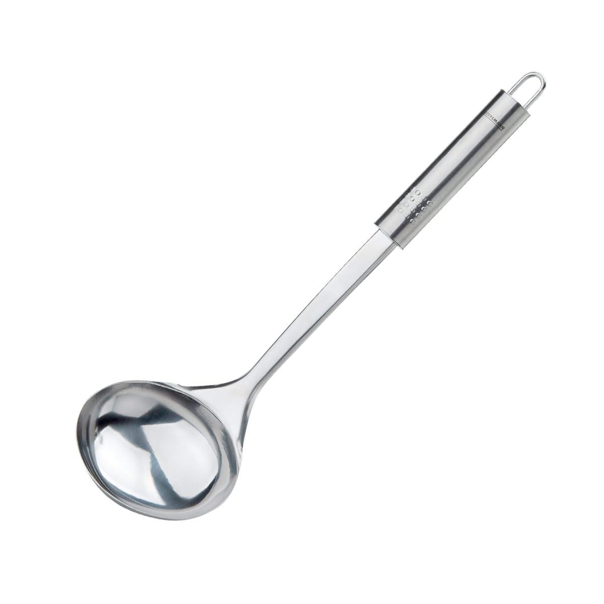 Fackelmann OPAL Soup Ladle, Stirring & Serving Soup Spoon, Cooking Spoon, Sauce Scoop, Stainless Steel, 32x9x5.5cm, Silver