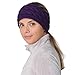 TrailHeads Ponytail Headband | Cable Knit Winter Ear Warmers | Fleece Ear Band for Women - purple