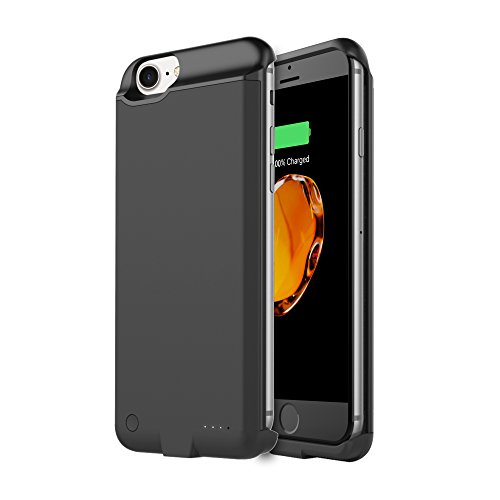 iPhone 7 Battery Case, Techkey Charging Case 3000mAh Battery Pack Power Bank Charger Case Backup Battery Cover with Phone Holder for iPhone7 / iPhone 6S / iPhone 6 ( Black )