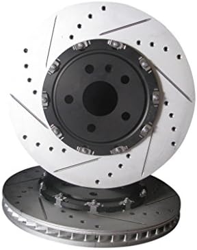 2009 thru 2014 Cadillac CTS-V Front (2-Piece) Brake Disc Rotors +Hawk HPS Pads