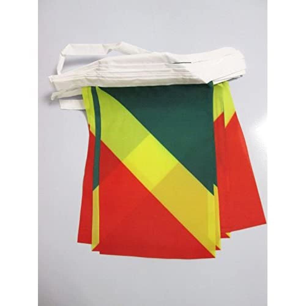 AZ FLAG - Republic of the Congo Bunting Flag - 40 Ft Garland with 20 Congolese Flags 18'' x 12'' - 100% Polyester String Pennant - 12 meters
