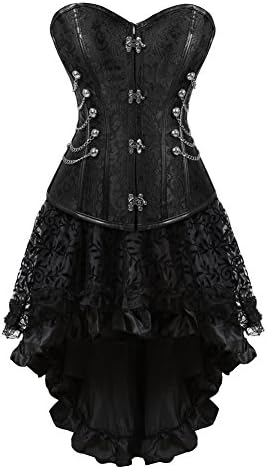 frawirshauCorset Dress Bustier Lingerie Corset Top and Steampunk Skirt Burlesque Costumes for Women Halloween Costume