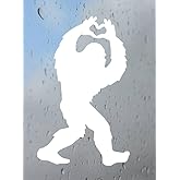Bigfoot Sasquatch Love I Heart You-Heart Hand Decal Vinyl Sticker, Truck, Window, Bumper Decal for Laptop, Phone, Home Decoration