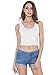 MsBasic Womens Basic Sleeveless Short Fitness Cami Crop Tank Top (X-Small, White)