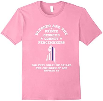 Mens Blessed are the Prince George county peacemaker police flag Large Pink