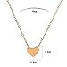 Lureme® Minimal Retro Style Stainless Steel Simple Heart Pendant Necklace(01003214) (Gold)
