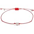 kelistom Handmade String Bracelet for Women Men Simple Red Black Braided Adjustable Charm Bracelets Minimalist Jewelry