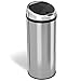 iTouchless 13 Gallon Touchless Sensor Kitchen Trash Can with Odor Control System, Brushed Stainless Steel, Round Garbage Bin for Home or Office - IT13RCB