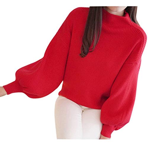 xuba new korean style spring autumn half collar sweater pullover bottoming lantern sleeve loose sweater female sw323