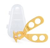 Cuddle Baby Portable Food Scissor Cutter Masher Chopper (Comes with Travel Storage Case)  Not Quite Sharp - Yellow Gold