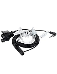 Syiniix Auricular de 0.138 in, 1 pin, solo para escuchar (solo recibir), kit de vigilancia, auricular de tubo acústico, compatible con radios/radios de dos vías, conectores para micrófonos