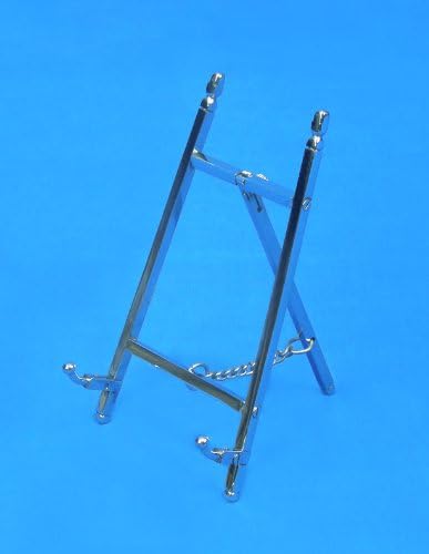 Art Display Easels, Decorative Brass or Nickel Plated, 7 Inches High (Chrome)