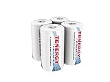Combo: 4 pcs Tenergy Premium D Size Rechargeable Batteries High Capacity 10000mAh NiMH - UL Certified