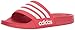 adidas Men's Adilette Shower Slide Sandal, White/Scarlet, 8 M US