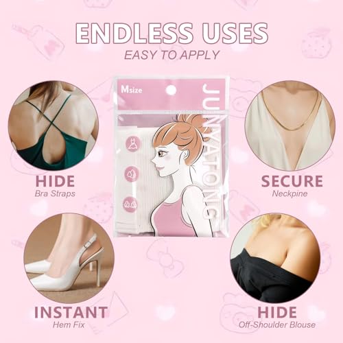 TGIYK 108 Strips Double Sided Body Tape and Fashion Tape, Ransparent Fabric Tape, Invisible Under Clothes, Gentle on The Skin for All Fabric Types, Extra Adhesive Dress Tape