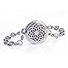 Flower Shape Stainless Steel Diffuser Locket Essential Oil Bracelet Set,with 24'' Premium Chain + 7 Thick Refillable Pads