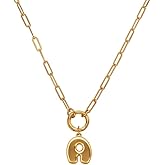 OAK & LUNA - Bubble Up Initial Necklace - Designer Jewelry for Her, Women - A-Z letters - Dainty Custom Gift for Mother's Day, Christmas, Birthday