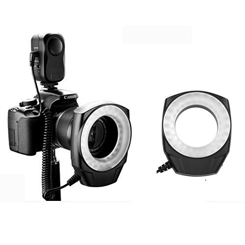 Universal Photography LED Macro Ring Light, 48 Bulbs, for Canon T1i, T2i, T3, T3i, T4i, T5i, SL1, 30D, 40D, 50D, 60D, 70D, 5D, 1D, 5D Mark II, 5D Mark III, XT, XTi DSLR Camera & Other Camera Brands + eCost Microfiber Cloth