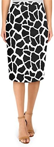 Bright Giraffe Print Midi Pencil Skirt