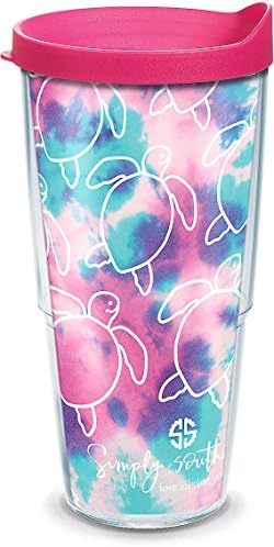 Tervis 1293946 Simply Southern Save Turtle All Over 24 oz Tumbler with lid, 24oz, Clear