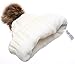 ANGELA & WILLIAM Women's Winter Fleece Lined Cable Knitted Pom Pom Beanie Hat with Hair Tie.