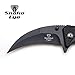 Snake Eye Tactical Everyday Carry Karambit Style Ultra Smooth One Hand Opening Folding Pocket Knife - Ideal for Recreational Work Hiking Camping (Black)