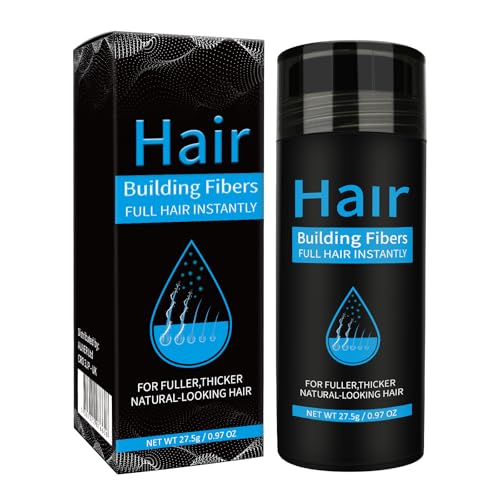 moulis Hair Fibers With Applicator, Hair Strengthening Natural Keratine, Hair Building Hair, Densifier Fiber Powder Spray for (Black)