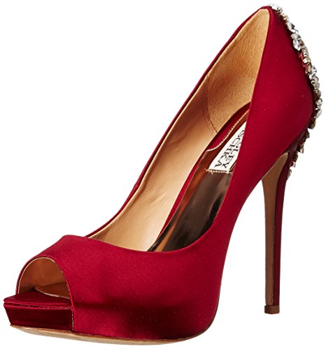 Badgley mischka women s kiara platform pump,red,8 m us