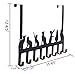 Wintek Over the Door Hook Hanger, Heavy Duty Organizer Rack for Towel, Hat,Hoodies,Coat , Cloth,Bag - 8 Hooks (Black)