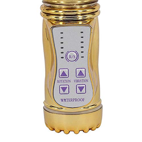 Tracy's Dog Flirt Rotating Bullet 36-frequency Thrusting Strong Powerful Vibrating G-spot Stimulation Vibrator Clit Masturbation Dildo (Golden)