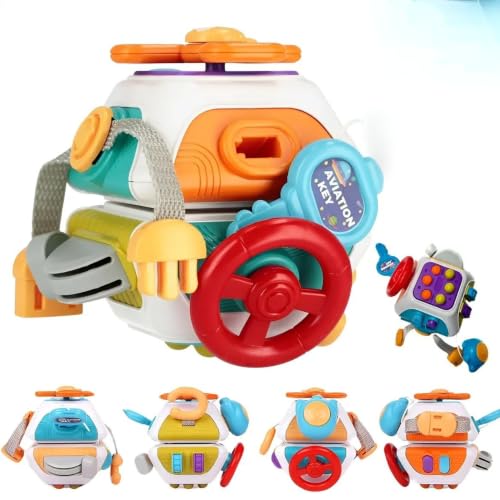 Brinquedo Sensorial Bebê Infantil Montessori 10 em 1 Cubo de Atividades Educativo, Coordenação Motora, Desenvolvimento Cognitivo, Estímulo Tátil, Aprendizado Precoce, Crianças 1 2 3 Anos