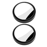 Uscyo Auto Blind Spot Mirror, 360 Wide Angle Adjustable Extra Mirror - 50mm Diameter, Set of 2 (Black)