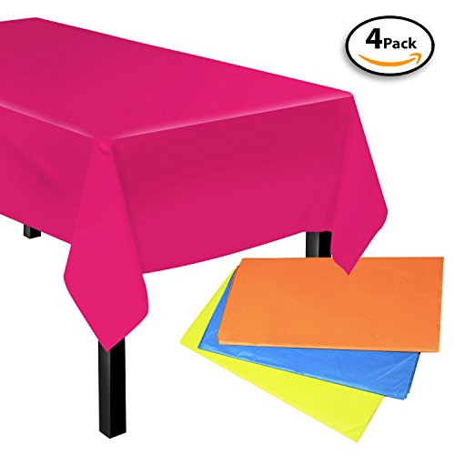 Set of 4 - Premium Tablecloths Rectangle Table Covers Disposable Table Cloths for Parties, Holiday, Thanksgiving, Christmas, Picnics, 54" X 108",